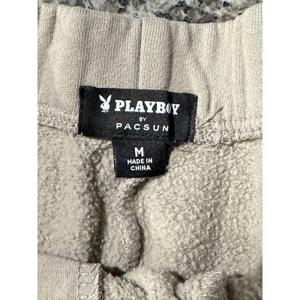 Playboy by PacSun Women Brown Fleece Lounge Sweat Shorts Size Medium Embroidered